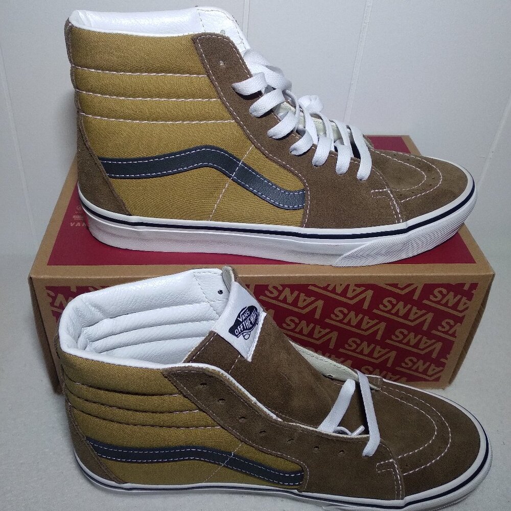 Vans Sk8-Hi Canvas Suede Pop Brown Multi Men's 8.0 Women 9.5 VN000CMXBF0 New